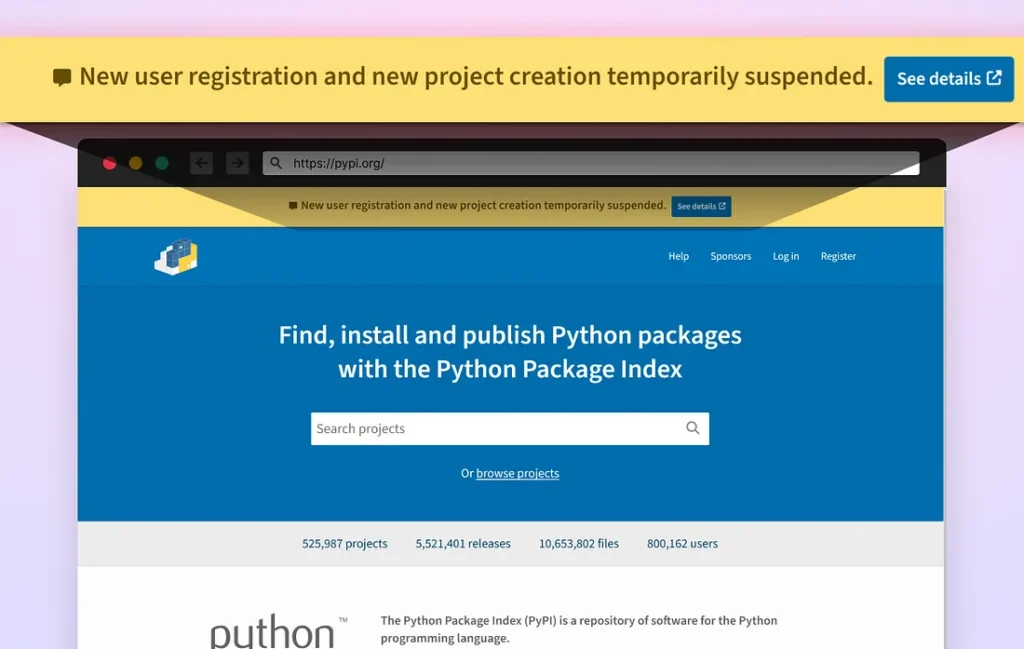 Malicious Actors get Project Creation and User Registration Suspended in the popular Python Package Index 